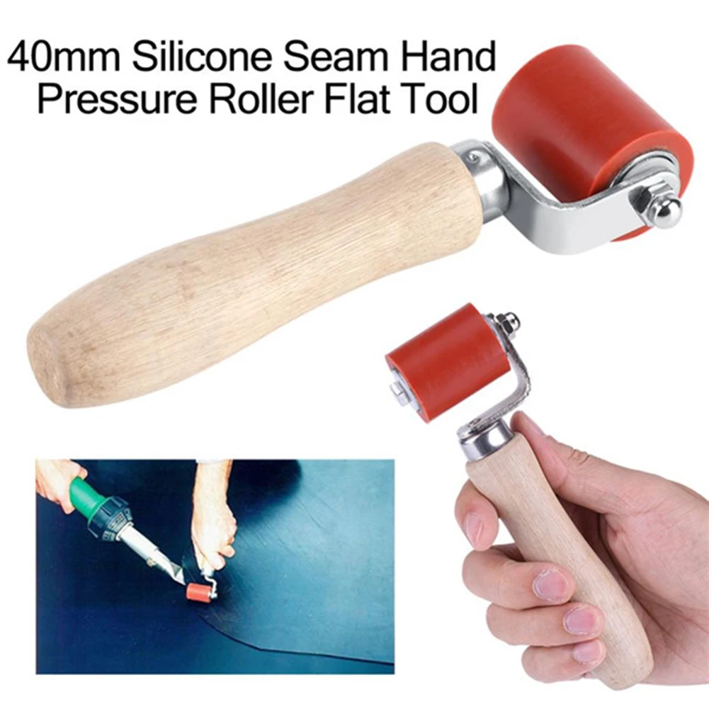 

Silicone Hand Pressure Roller 28mm/40mm High Temperature Resistant Seam Double Rollers Roofing PVC Welding Work Tool