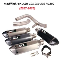 escape motorcycle mid connect tube and 51mm muffler exhaust system modified for duke 125 250 390 rc390 2017 2020