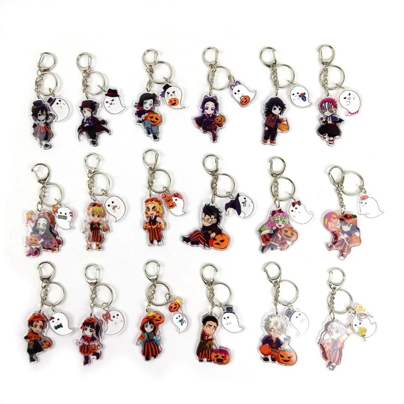 

Anime Demon Slayer Keychain Kimetsu No Yaiba Key Chains Acrylic Figure Rengoku Kamado Nezuko Keyrings Accessories Fans Prop Gift