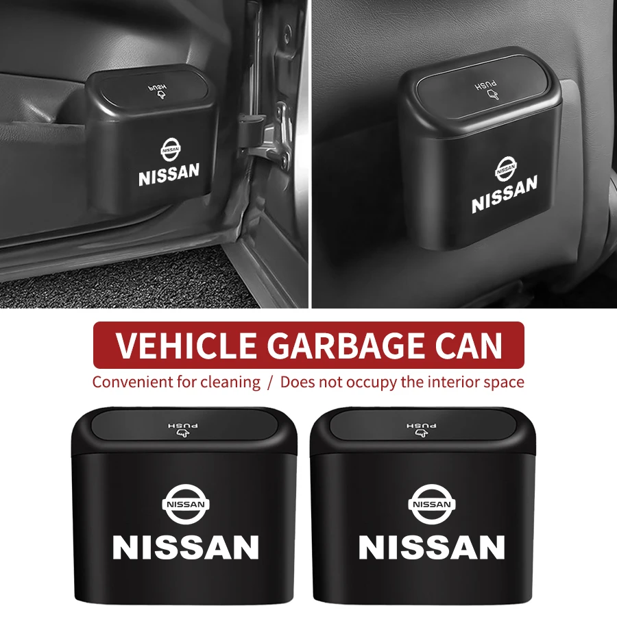

Car Mini Garbage Bin Hanging Vehicle Trash Organizer ABS Dust Case For Nissans Nismo X-trail Almera Auto Interior Accessories