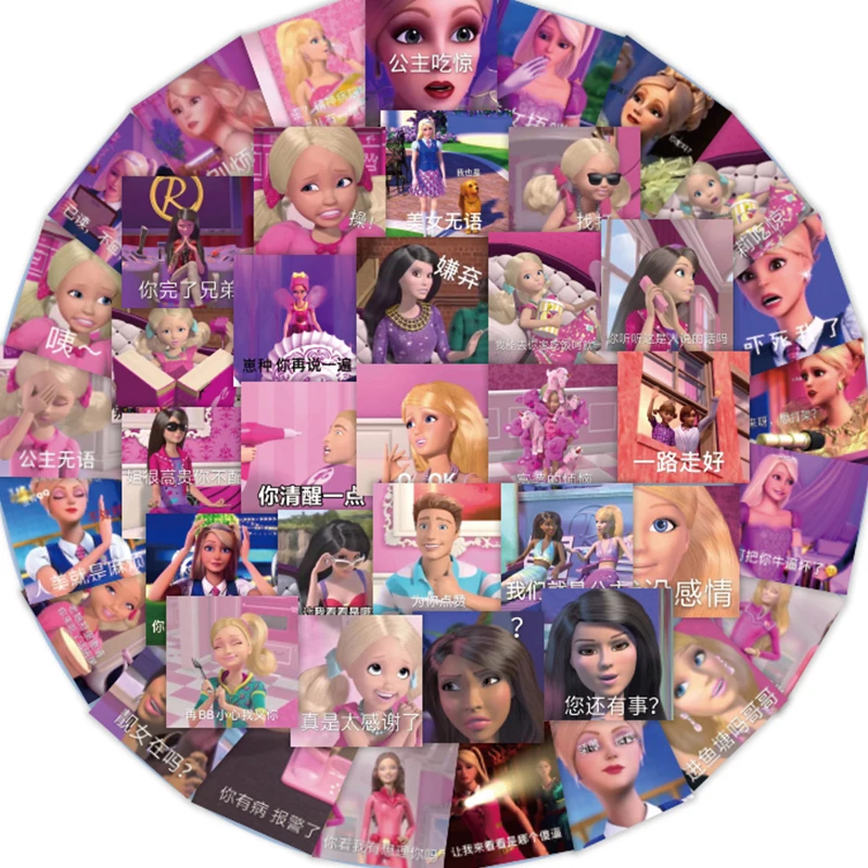 60 шт./компл. Барби Экспресс эмоции пакет аниме наклейки декоративный блокнот