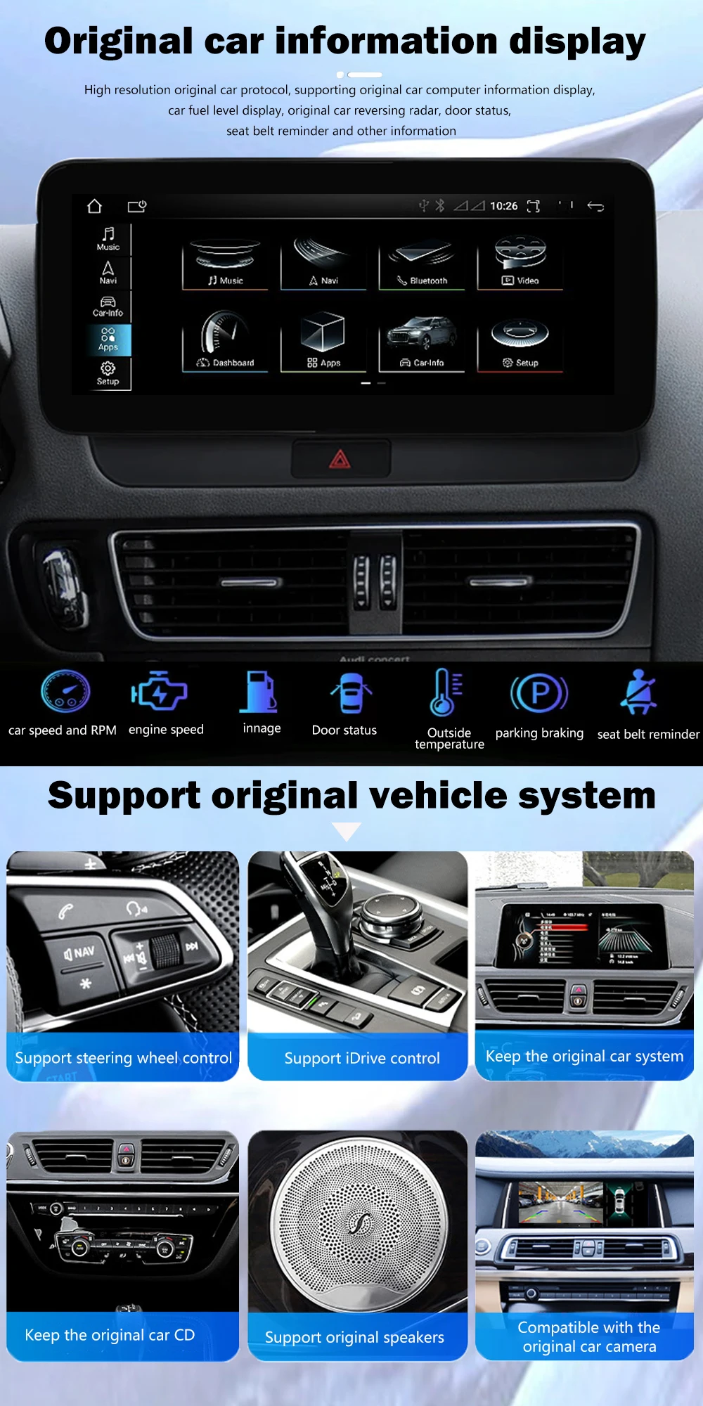 Автомобильный радиоприемник RHD с GPS-навигацией Android Auto Carplay DSP 12 3 дюйма для AUDI A4 A5 S5