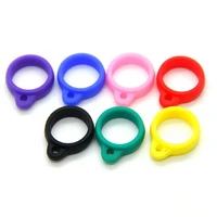 10pcs durable cartoon solid color silicone lanyard mini anti lost silicone ring for mobile phone silicone lanyard ring