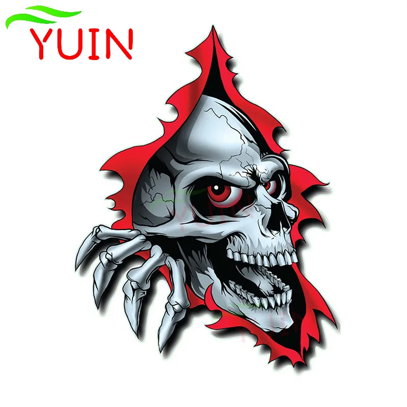

YUIN Car Sticker Evil Skull Tear Decals Decorative Accessories Creative PVC Window Bumper Waterproof Sunscreen Decal 13*10cm