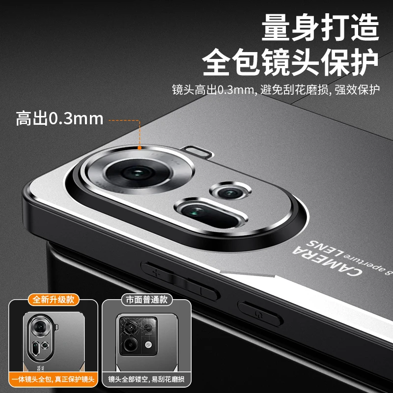 Чехол для OPPO Reno11 5G Роскошный металлический матовый защитный чехол объектива