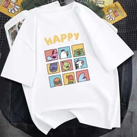 happy jiugongge small animal print new t shirt neutral cartoon pure cotton daily cute short sleeved 13 color round neck top