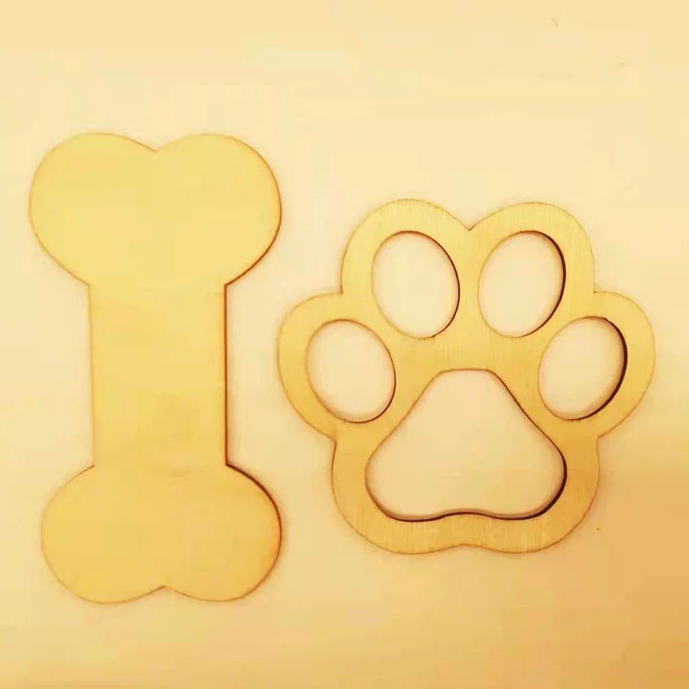 30 шт. деревянные украшения в виде собачьей лапы DIY банк-ломтики незавершенные