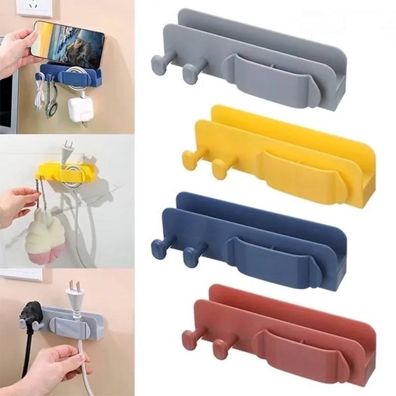 

Cable Organizer Clips Winder Cable Management Cord Mobile Phone Holder Cable Manager Fixed Clamp Wire Wall Mounted Hook Storage