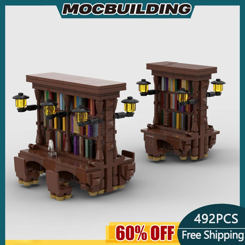 

MOC Building Block School Series Library Bookcases Technology Bricks DIY Assembled Model Toy Holiday Gifts Christmas Presents