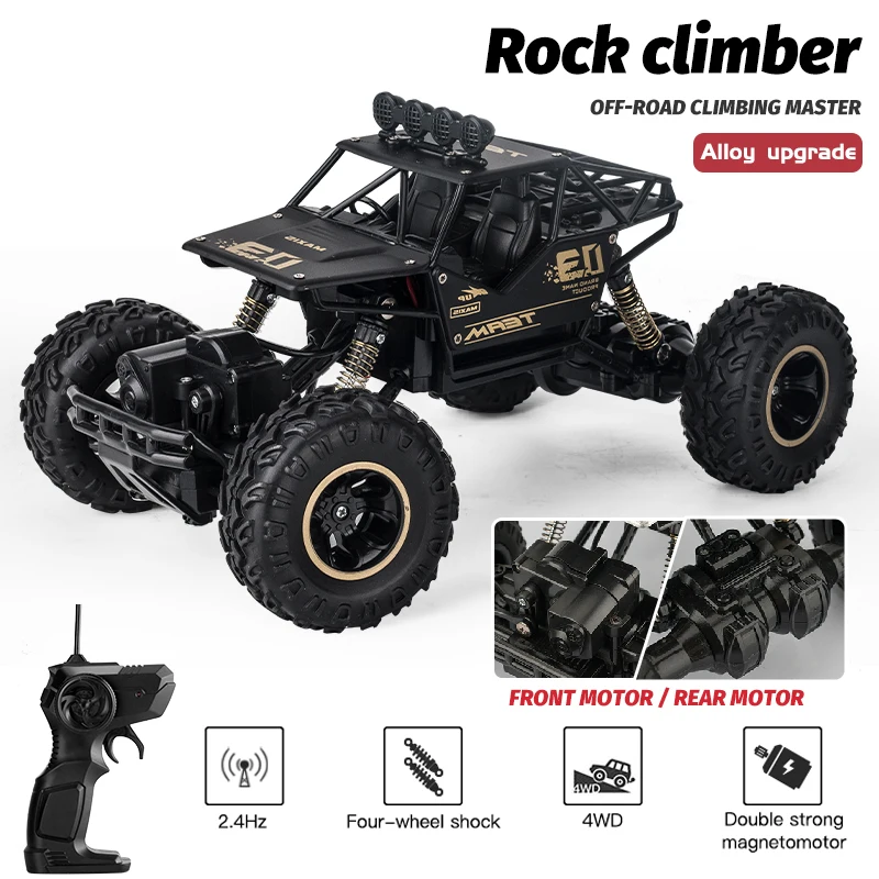 

Trucks Car RC Led With Off-Road Wltoys Crawler Remote Rock VS Cars Control Toys Lights Boys for Radio 1:16 Control 4WD Buggy