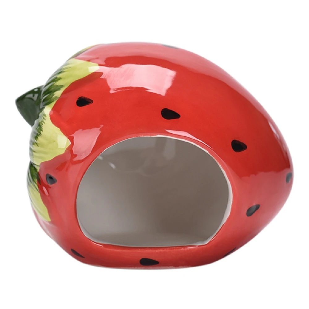 

Ceramics Cool Hamster Nest in Spring Summer House Cave Guinea Pig Nest Small Mice Rat Pet Sleeping Bed Hamster House Strawberry