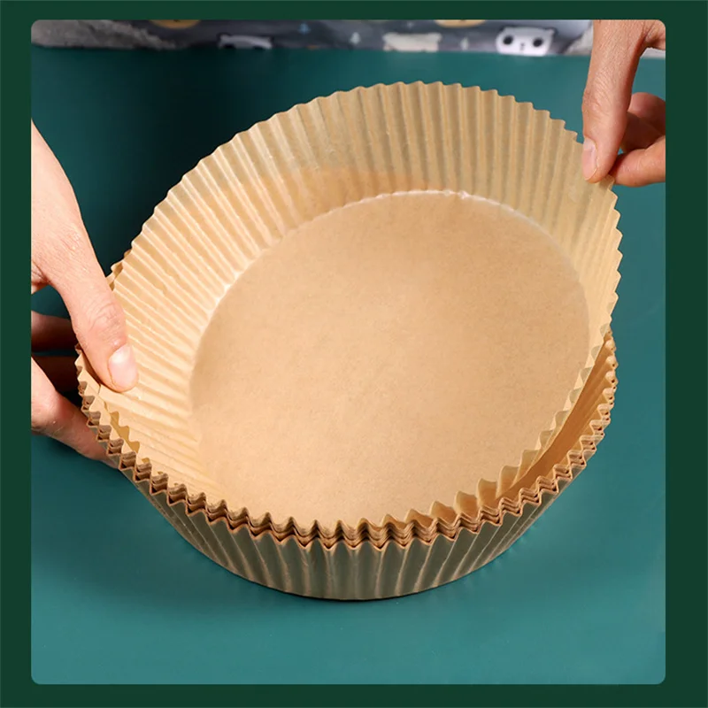 

25/50pcs Air Fryer Disposable Paper For Air Fryer Cheesecake Air Fryer Accessories Parchment Wood Pulp Steamer Baking Paper