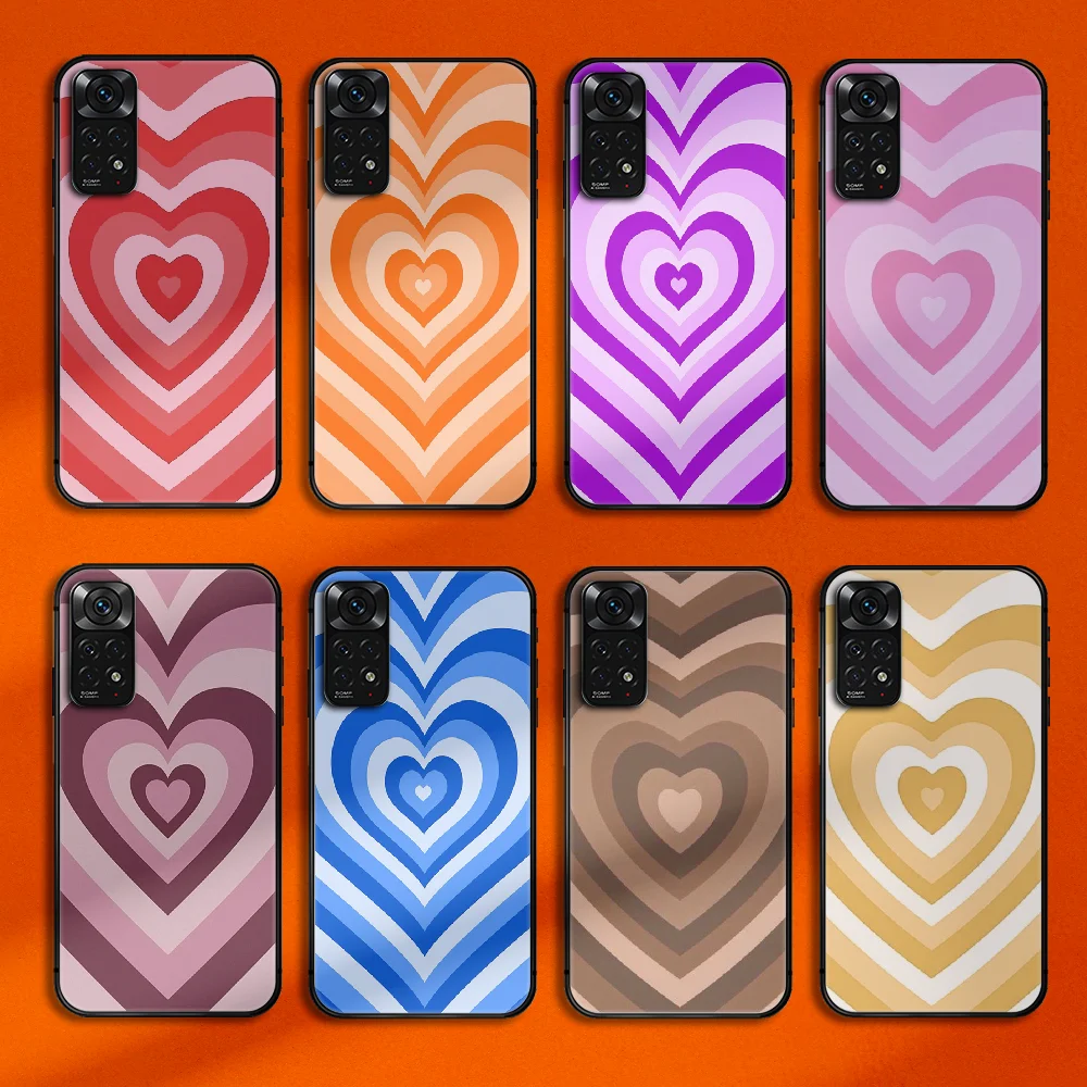 

Heart Love Pattern Art Phone Case Cover For Xiaomi Redmi Note 7 8 9 10 11 12 A C T S Ultra Pro Plus Turbo TPU Soft Black