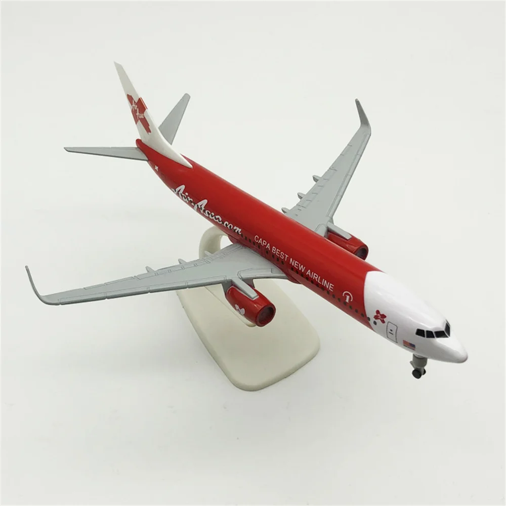 Модель самолета Red Air Asia Airlines модель с колесами 20 см Боинг 737 B737