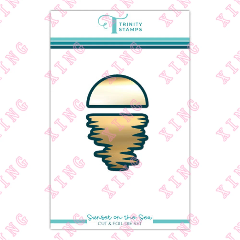 

Newest Scrapbook Embossing Decoration Metal Cutting Dies Sunset on the Sea Hot Foil Set Diy Gift Card Craft Blade Punch Template