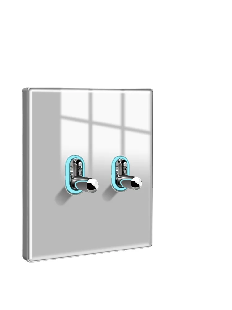 Серый стеклянный настенный светильник для спальни, 1/2/3-канальная 1-позиционная кнопка тумблера, розетка для настенного светильника в китайском стандарте ЕС, AC100-250V