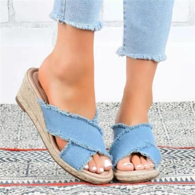 

Platform Slippers Women Shoes 2022 Summer New Wedges Sandals Open Toe Beach Shoes Woman High Heels Wedding Pumps Female Slides