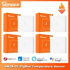 Датчик температуры и влажности SONOFF SNZB-02 ZigBee, Умный домашний монитор в режиме реального времени eWeLink, работает с ZBBridge Alexa Google Home