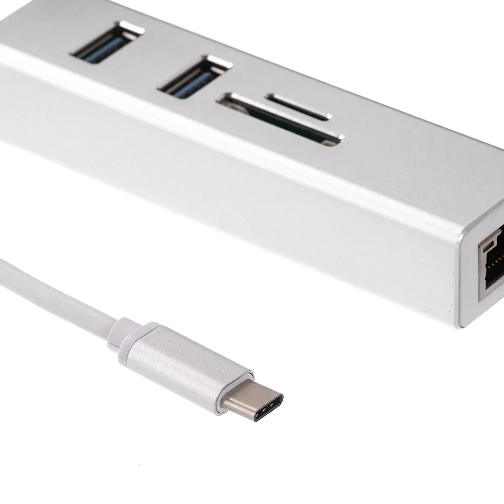 

USB/Type C хаб для RJ45 Ethernet Lan сетевая карта TF/SD-ридер адаптер док-станция 2 порта USB3.0 сплиттер для ноутбука ПК компьютера