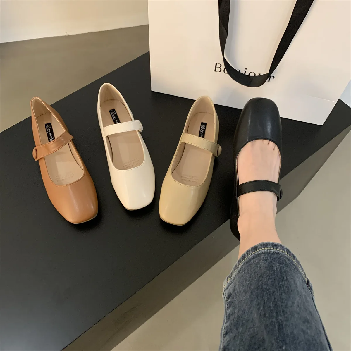 

Туфли-оксфорды женские с квадратным носком, повседневная обувь с закрытым носком, удобные классические, однотонные, из кожи в стиле ретро, лето