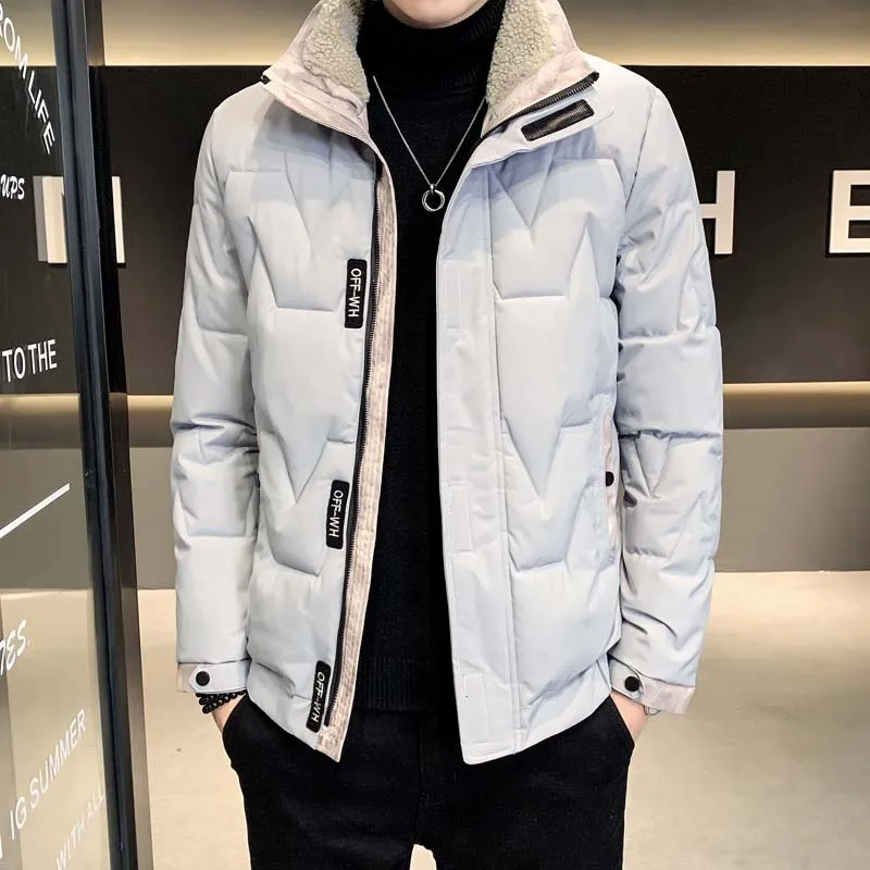 2022 Winter New Fashion Trend Men's Warm Parker Coat Slim Leisure Cashmere Thick High-Quality Men's Cotton-Padded Jacket S-3XL