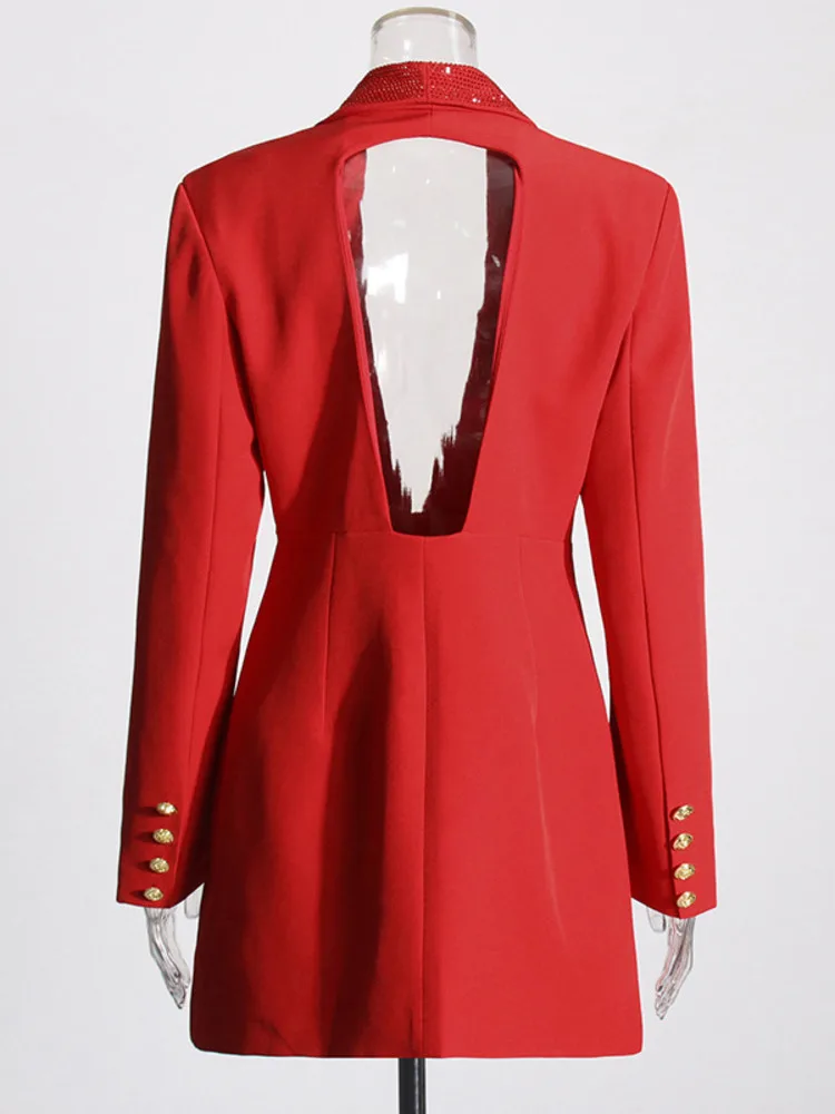 Женский блейзер с V-образным вырезом на пуговицах