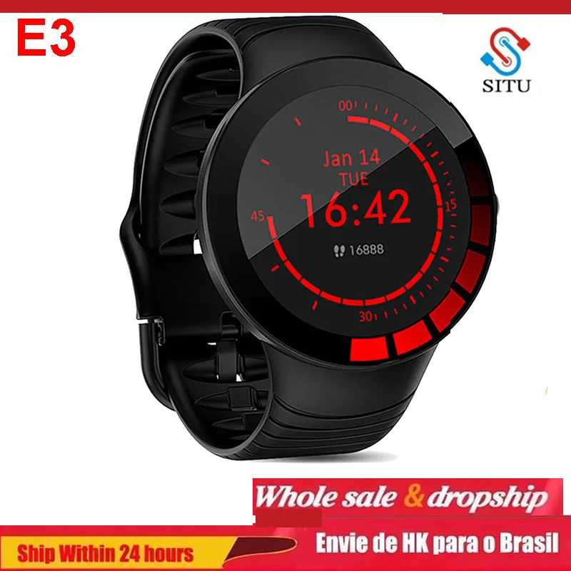 

2023 men's watch waterproof IP68 E3 smart watch full touch motion wrist strap heart rate monitor digital watch heart rate blood