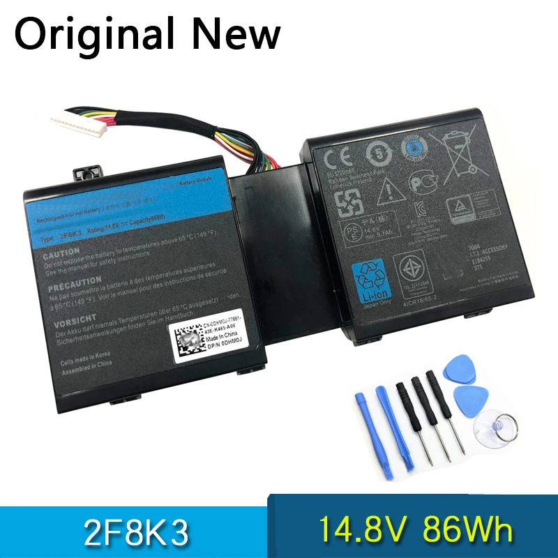 

Новый оригинальный аккумулятор 2F8K3 02F8K3 для ноутбука Dell Alienware 17 17X 18 18X M18X M17X ALW18D-1788 0KJ2PX KJ2PX G33TT 14,8 в 86 Втч