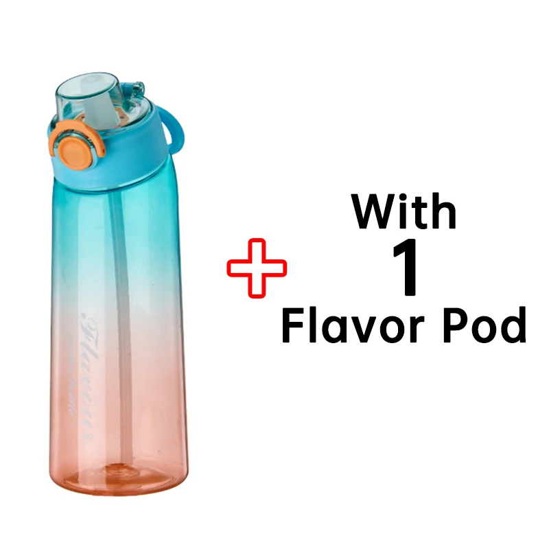 

LUSQI 1 шт. 900 мл тритановая Спортивная бутылка для воды с 1 капсулой случайного вкуса с соломинкой для занятий спортом на открытом воздухе без БФА