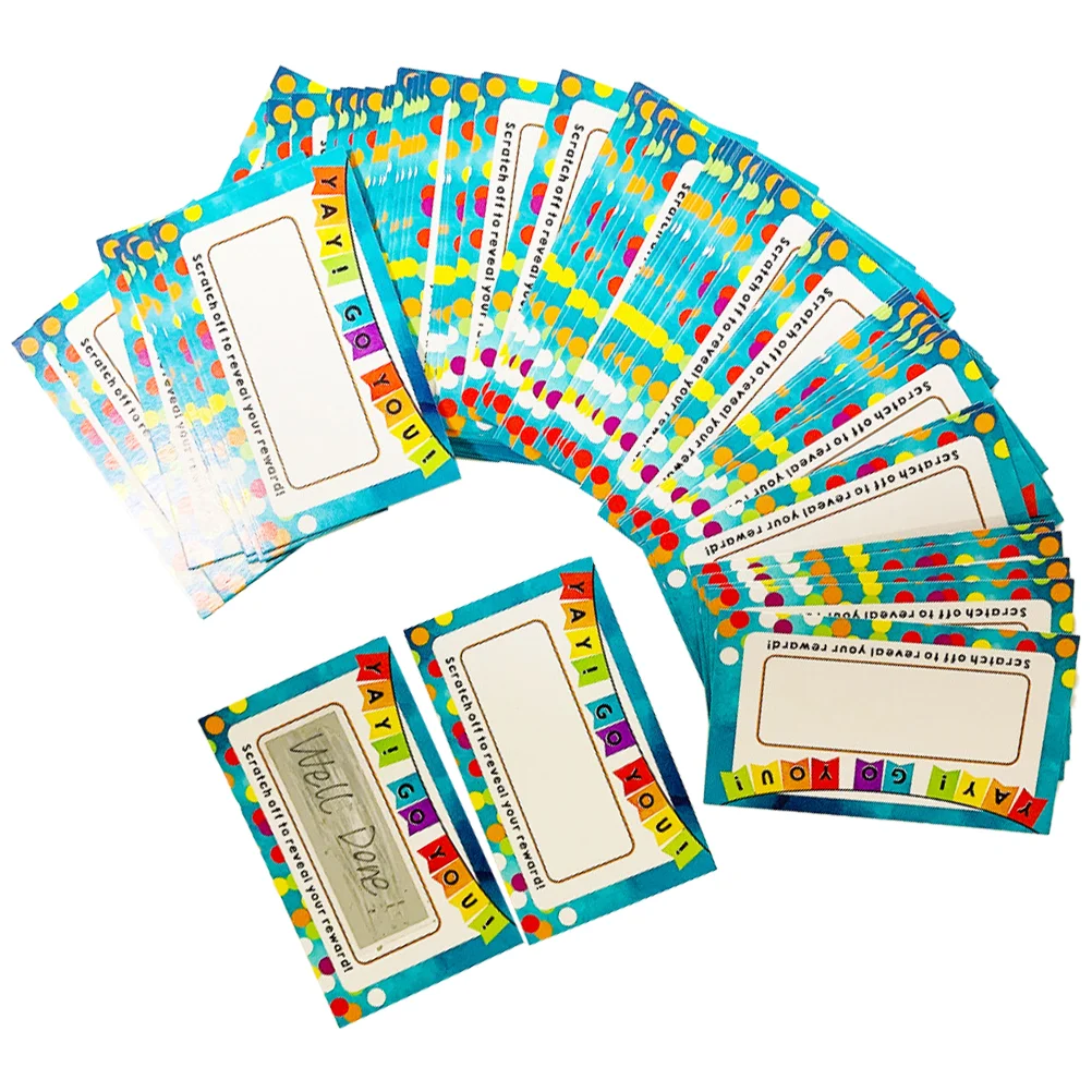 

DIY Scratch Card Off Cards Festival Greeting Supplies Tickets Wish Paper Colorful Blank Labels