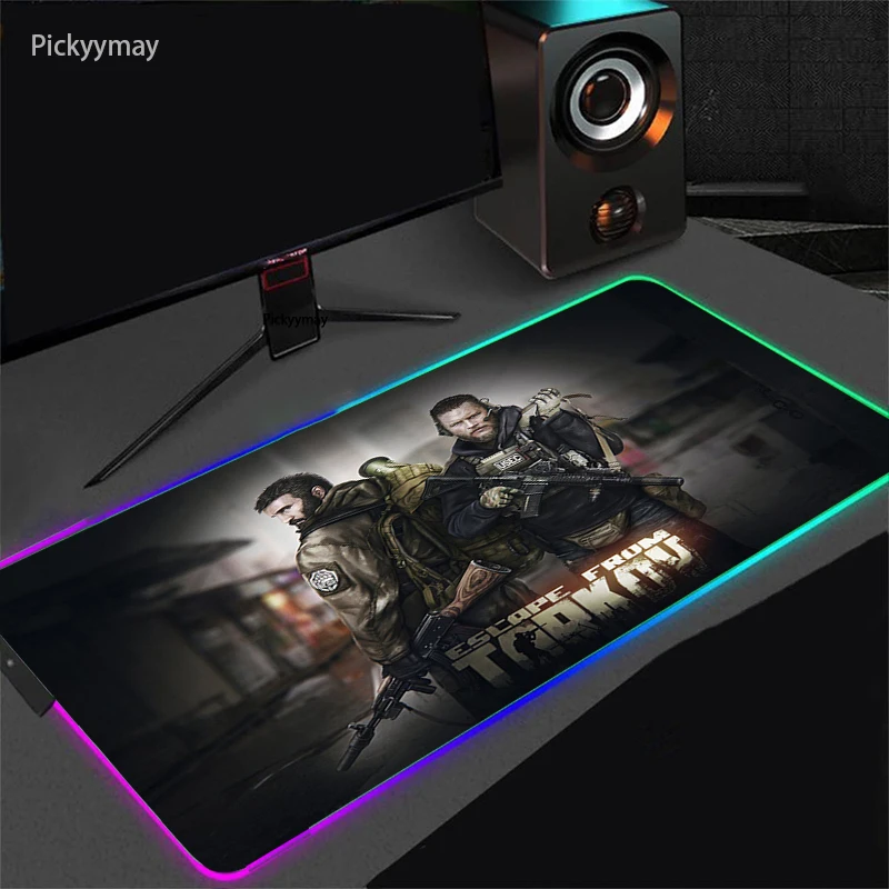 

Escape From Tarkov RGB Mouse Pad XXL Computer Keyboard Table Carpet Deskmats Gaming Accessories Gamer Glowing USB LED Mousepad