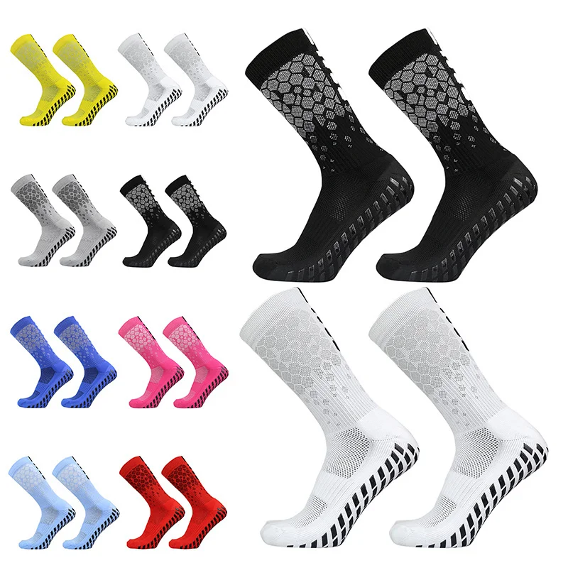 

New honeycomb pattern sports breathable soccer socks men women arrow silicone non-slip grip football socks