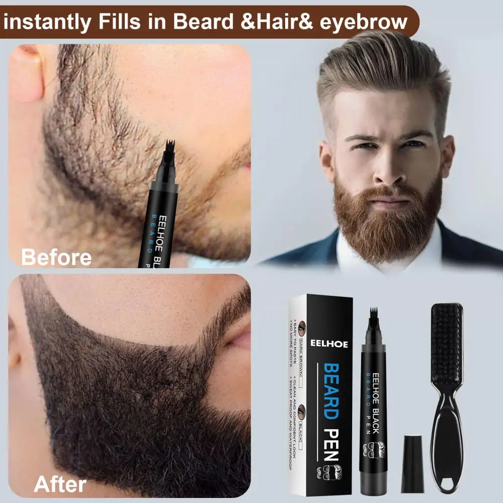 

Beard Filling Pen Kit For Men Beard Enhancer Brush Waterproof Moustache Filling Pen Beard FillerBeard Coloring Shaping Tools