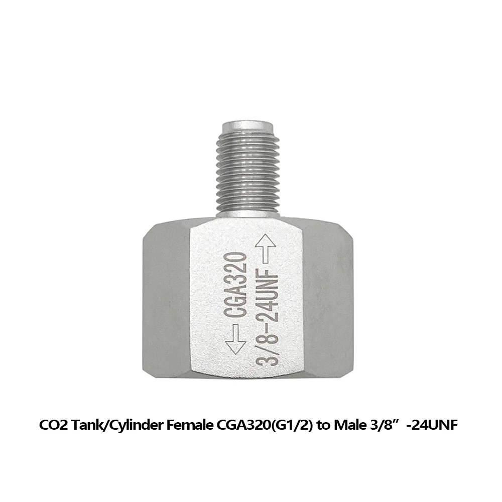 

Конверторы .825 "NGO 5/8-18UNF Адаптер-адаптер для канистры резервуара Co2 W21.8-14, CGA320, 3/8-24UNF для Sodastream, HomeBrew, аквариума