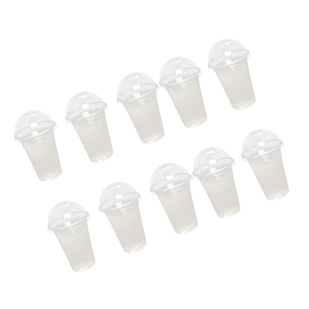 

100Pcs 380ml Disposable Clear Plastic Cups with a Hole Dome Lids for Tea Fruit Juice Milk Tea with Covers Parties