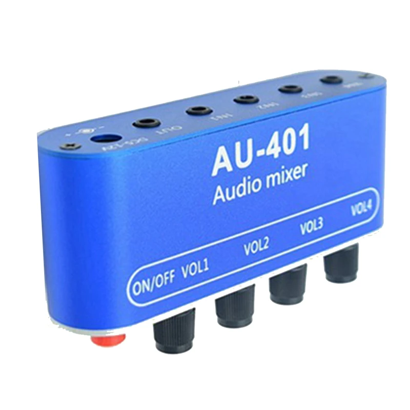Микшер для стереозвука DC 5-12 В 4 входа 1 выход