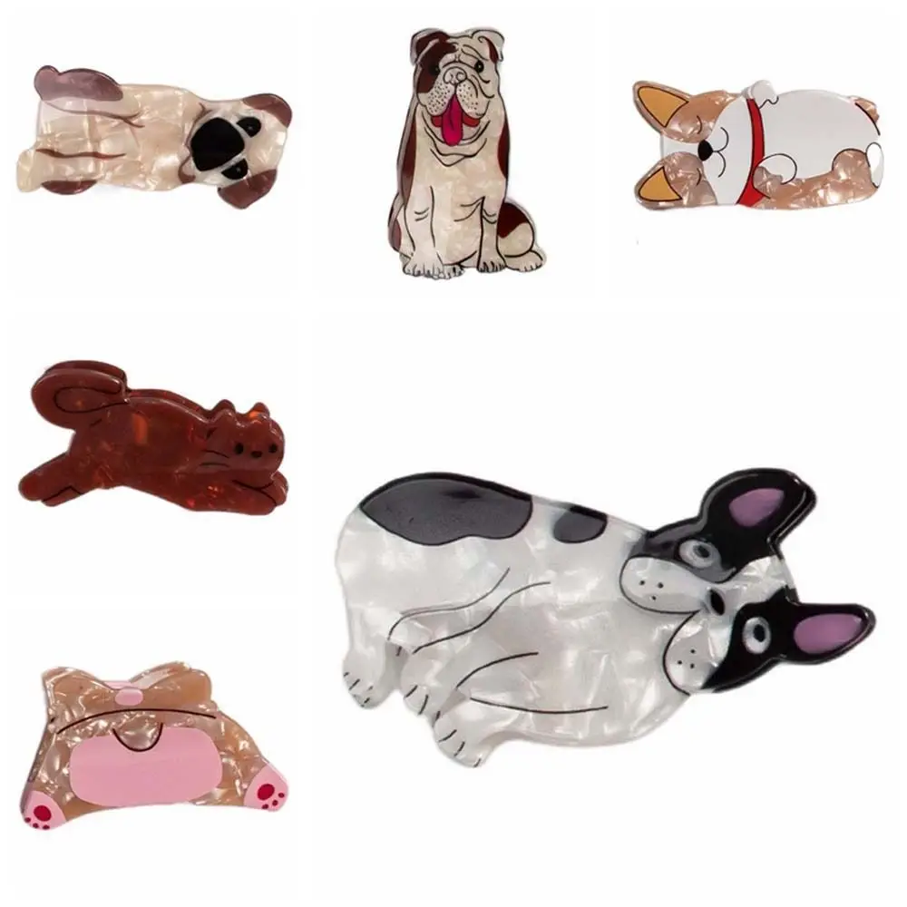 

Ins мультфильм собака кошка заколка для волос акриловый Пудель пастушка бульдог Лабрадор Акула заколка большого размера животные заколки для волос головной убор