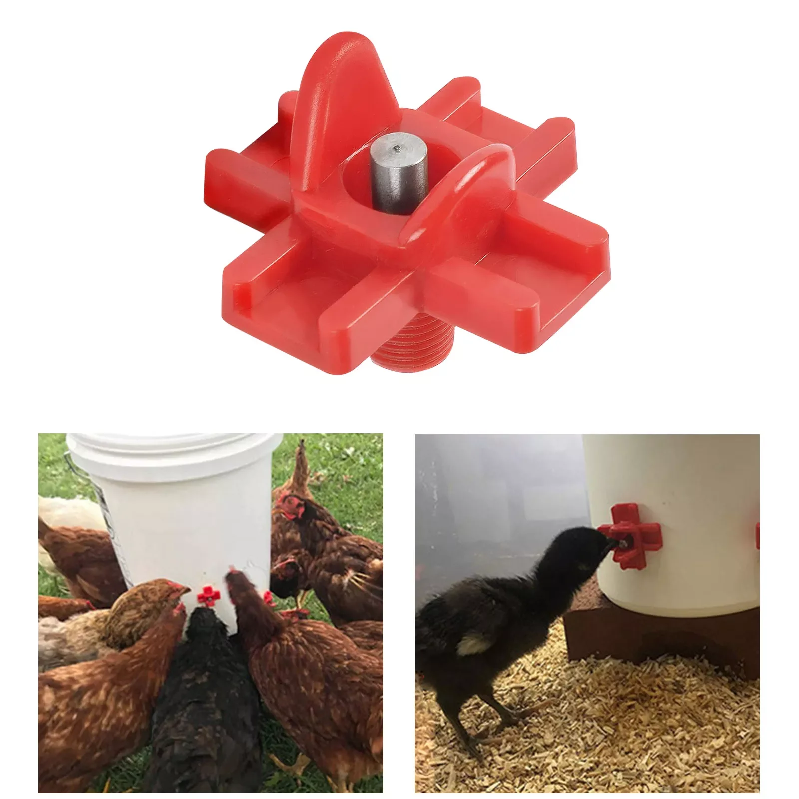

Automatic Chicken Drinking Feeder Nipples Clean Drinker Waterer Feed Birds Water Bowl Drinker Cups for Farm/Backyard Poult