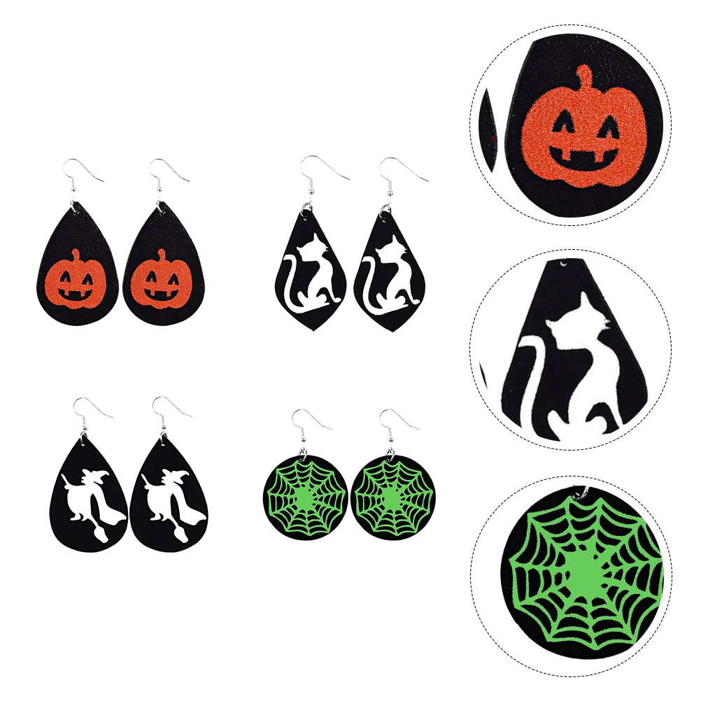 

Earrings Earringeardangle Drop Jewelry Pumpkinghost Spider Web Dangler Pendant Teardrop Witch Black Car Party Favor Hook Eardrop