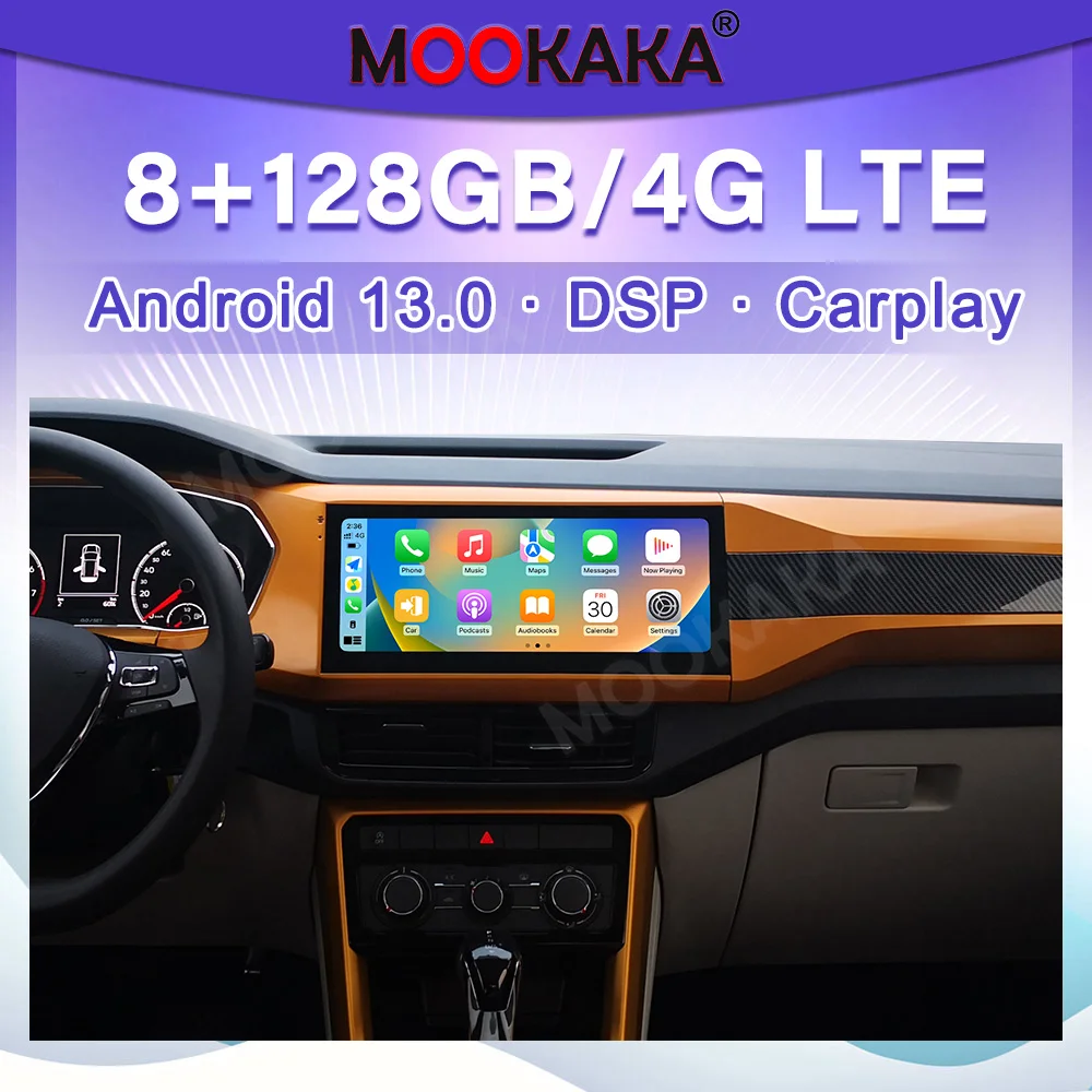 Автомагнитола для Volkswagen T-Cross 2019-2024 Android 2din стереоприемник Авторадио