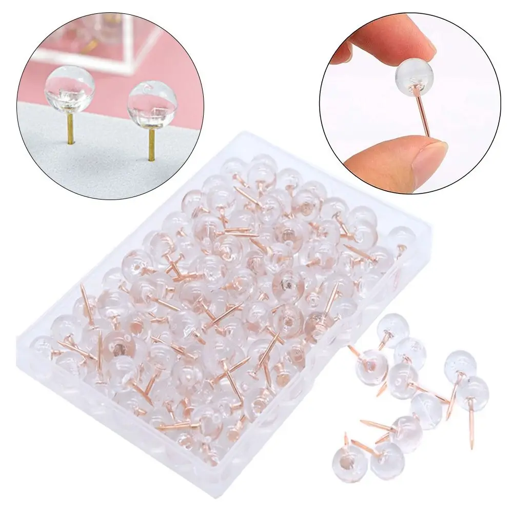 

Transparent Ball Office Binding Supplies Thumbtack Drawing Ball Pushpins Photo Wall Studs Fixing Pin Photo Wall Nail