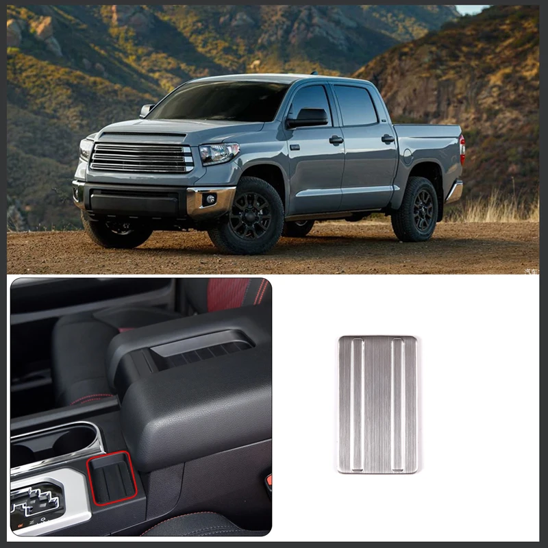 

For 2015-2021 Toyota Tundra stainless steel silver Car styling car gear storage slot sequin sticker car interior accessories