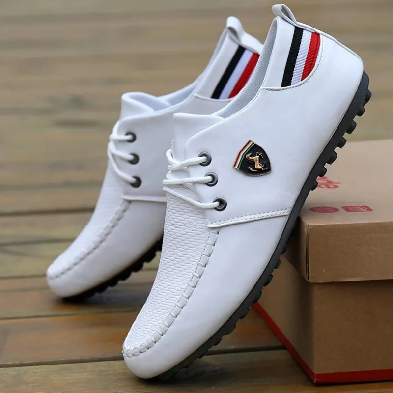 

Luxury Sneakers Men White Sport Shoes Solid Color Plus Size Outdoor Walking Casual Party Wedding Shoes Zapatillas Blancas Hombre
