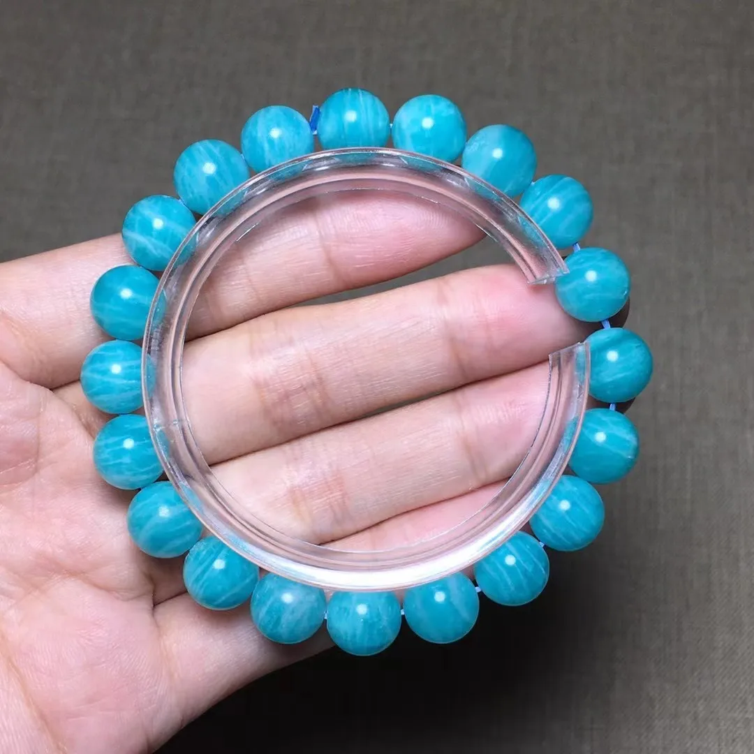

Браслет 9 мм из натурального амазонита, ювелирные изделия для женщин, женщин, мужчин, богатство, красота, удачи, подарок, хрустальные круглые бусины, камни AAAAA
