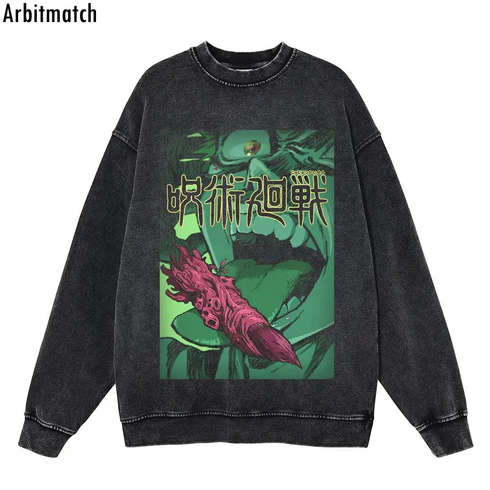 

Men Washed Hoodie Hip Hop Streetwear Vintage Japanese Anime Graphics Pullover Hoodies Harajuku Sweatshirt Autumn Winter Top 11