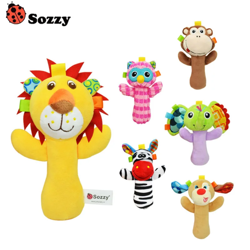 

Sozzy Cute Cartoon Animal Musical Baby Rattle Plush Infant Baby Toys Baby Rattle Cute Toy For Newborn Baby Infant