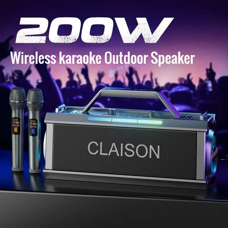 

200W High-power Karaoke Bluetooth Speaker 360 Stereo Surround Subwoofer Portable Home Theater Sound with Microphone FM Boombox