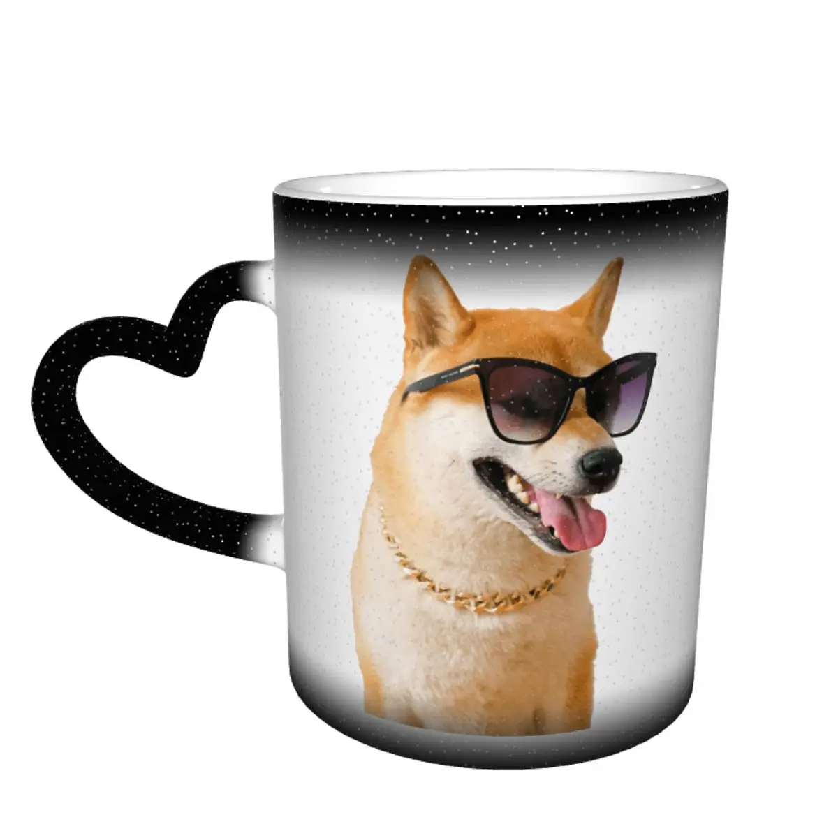 

SHIB Coin Shiba Inu Token Crypto Color Changing Mug in the Sky Cute Ceramic Heat-sensitive Cup Funny Joke Shiba Dog Tea cups