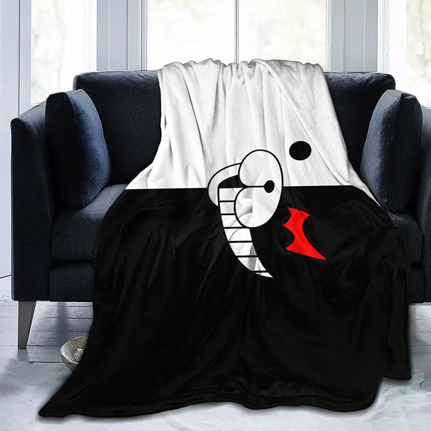 

Monokuma Fluffy Soft and Comfortable Blanket, Anime Warm Embrace of Sympathy