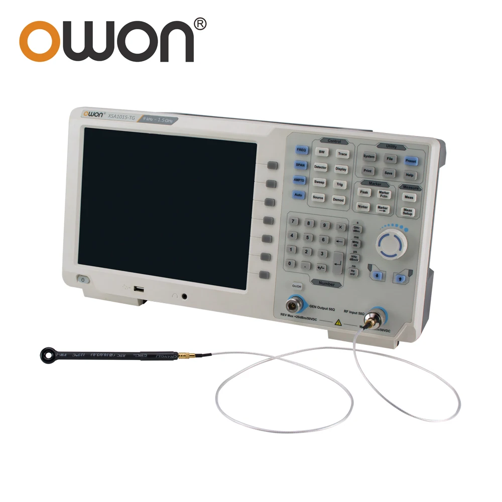 Цифровой настольный спектроанализатор OWON XSA1015TG с ЖК-дисплеем 10,4 дюйма, частотой от 9 кГц до 1,5 ГГц и трекинг-генератором 160 дБм.